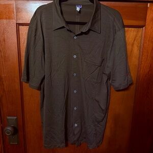 Ibex merino wool short sleeve button down shirt